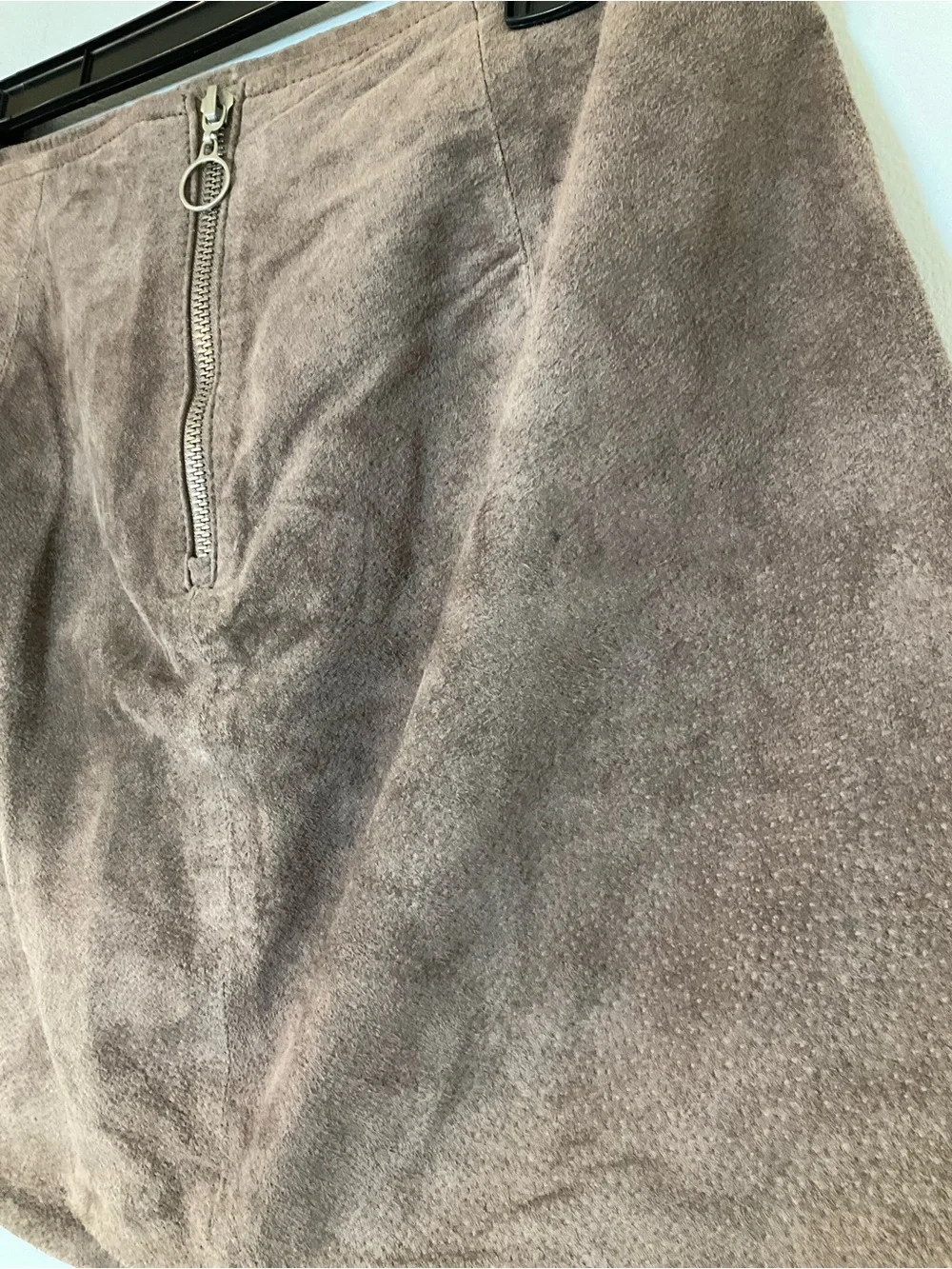 BlankNYC Brown Suede Leather Mini Skirt Size 28 Front Slit